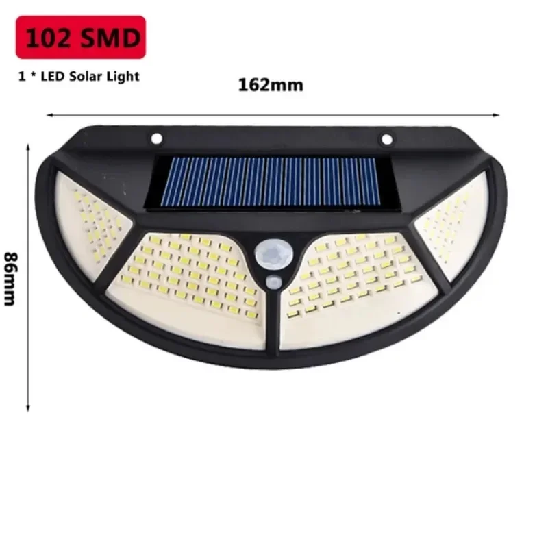 الطاقة الشمسية في الهواء الطلق LED الجدار مصباح ، استشعار الحركة PIR ، مقاوم للماء لمبة الشارع ، المدمج في البطارية ، أشعة الشمس بالطاقة ، 3 وضع ، SMD2835 ، 102