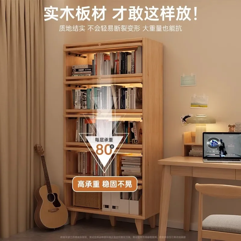 With glass door, living room dust-proof display, storage cabinet, rack against the wall, integrated locker, vertical cabinet