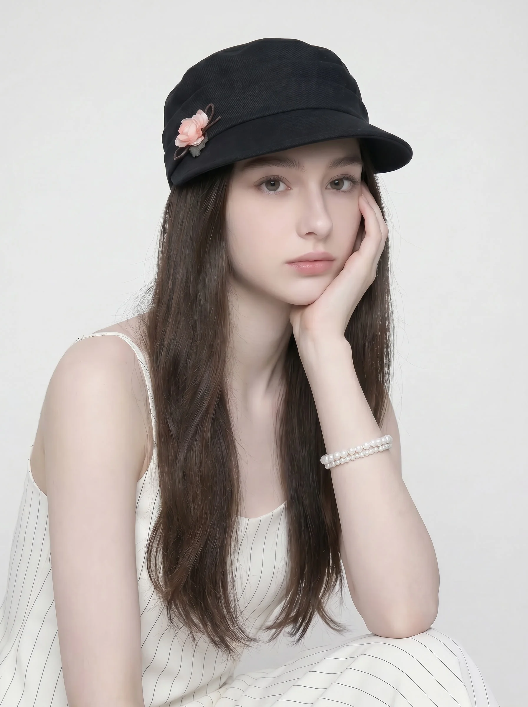 naits-keits-sombrero-de-equitacion-plano-retro-floral-negro-para-mujer-fino-de-primavera-verano-estilo-artistico-que-estiliza-el-rostro-tipo-newsboy-moderno