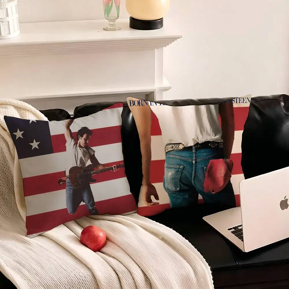 1pc Singer Classic B-Bruce S-Springsteen Pillow Case Fashion Square Pillowcase Bedroom Sofa Room Ins Decoration Leisure