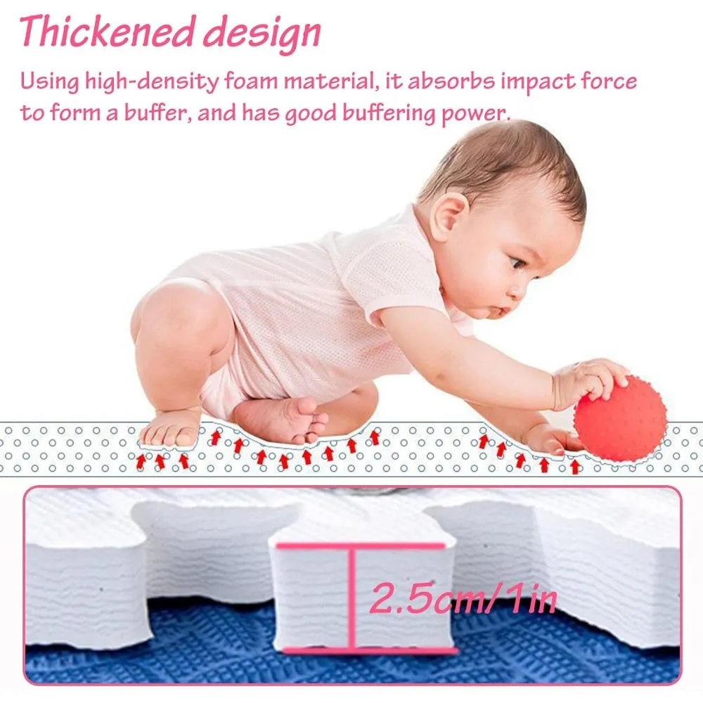 2.5CM Thickened Nonslip Baby Playmat Carpet Jigsaw Floor Suitable for Children\'s Room, Gym Carpet Square Foam Puzzle Play Mats