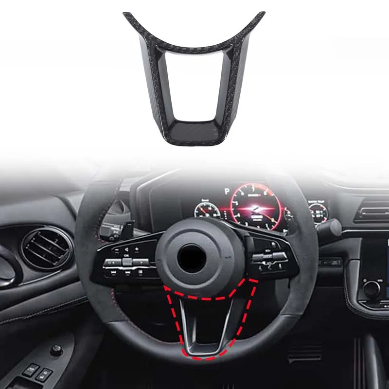 

Real carbon fiber steering wheel U-shaped decorative frame for 2021+ Nissan 400Z/RZ34/Z35 car interior stickers auto accessories