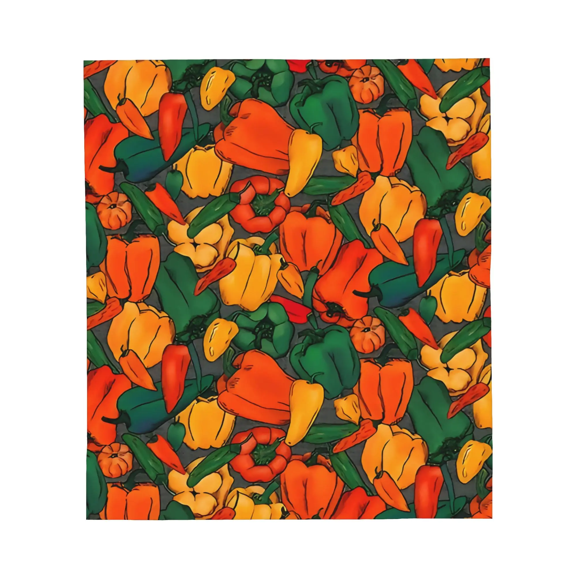 1PC Farmers Market Peppers Blanket Throw Super Cosy Plush Living Room Sofa