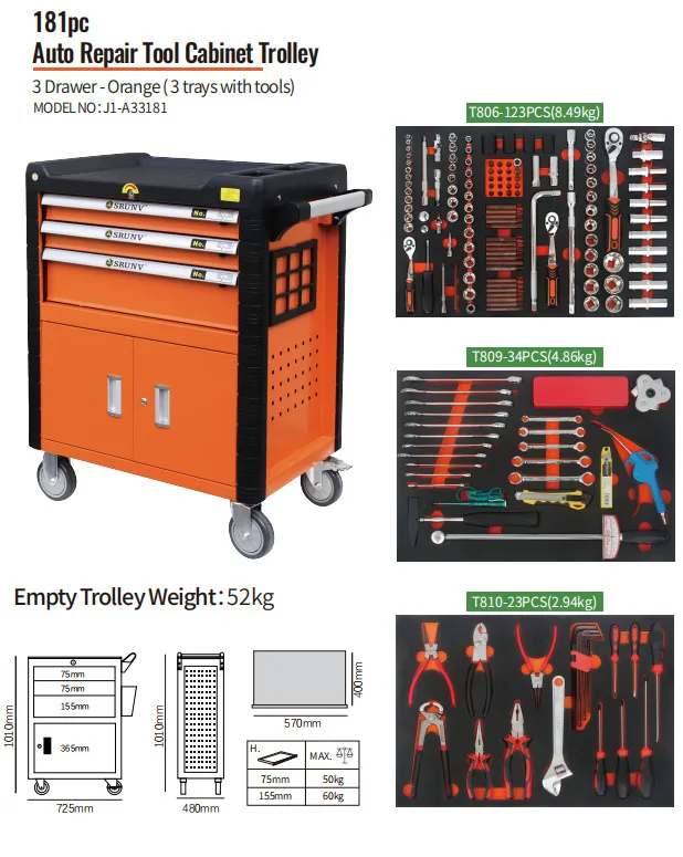 Cross-border explosion 181 pieces of hand tools and tool carts,