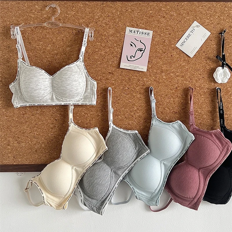 Women's Seamless Stainless Thin Underwear Breathable Soft Support Bra for Small Breasts Gathered Design Comfortable Fit