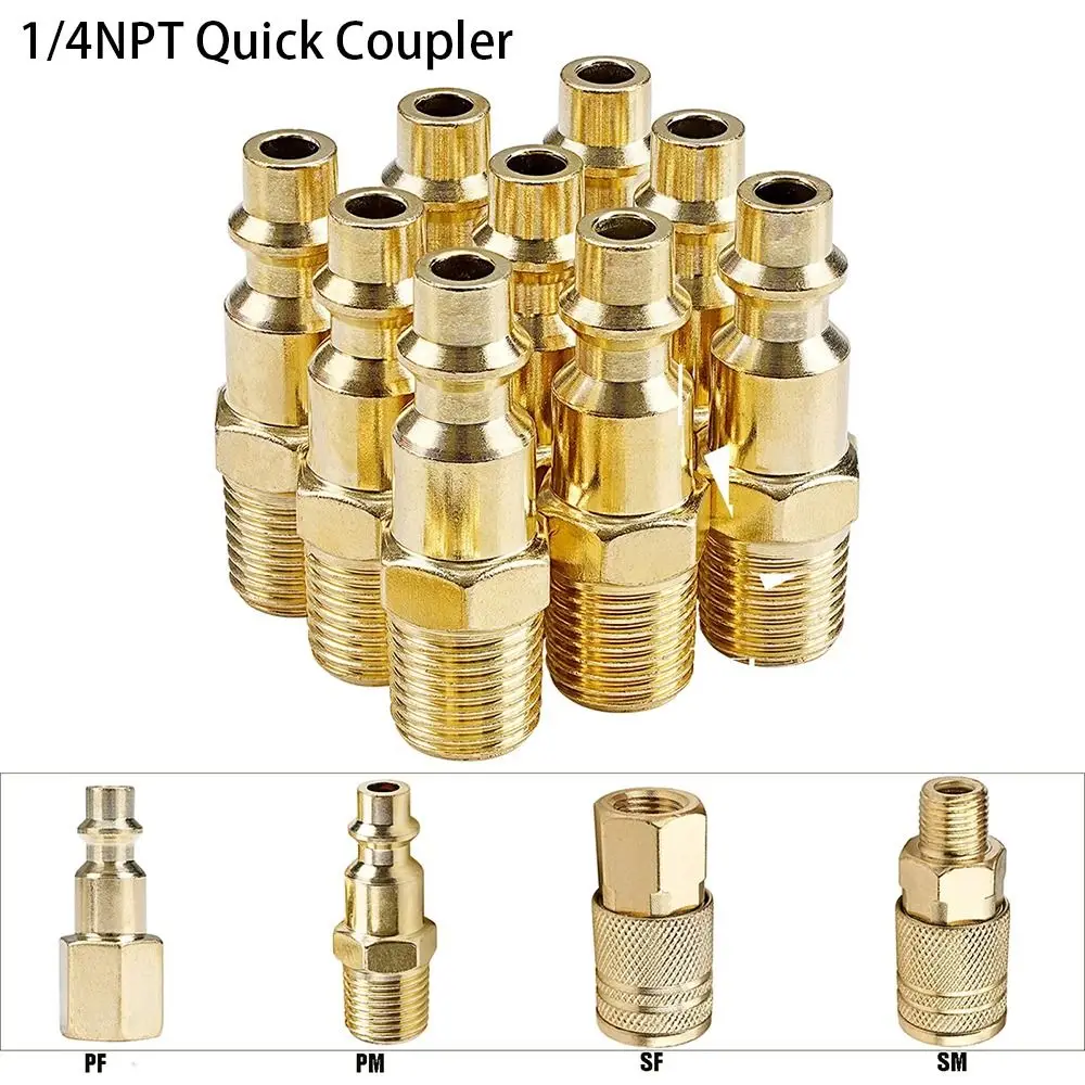 1Pcs Compressor Connector Tool Quick Coupler Tool Quick Release Coupling Adapter 1/4" NPT Air Line Hardening Steel Hose Fitting