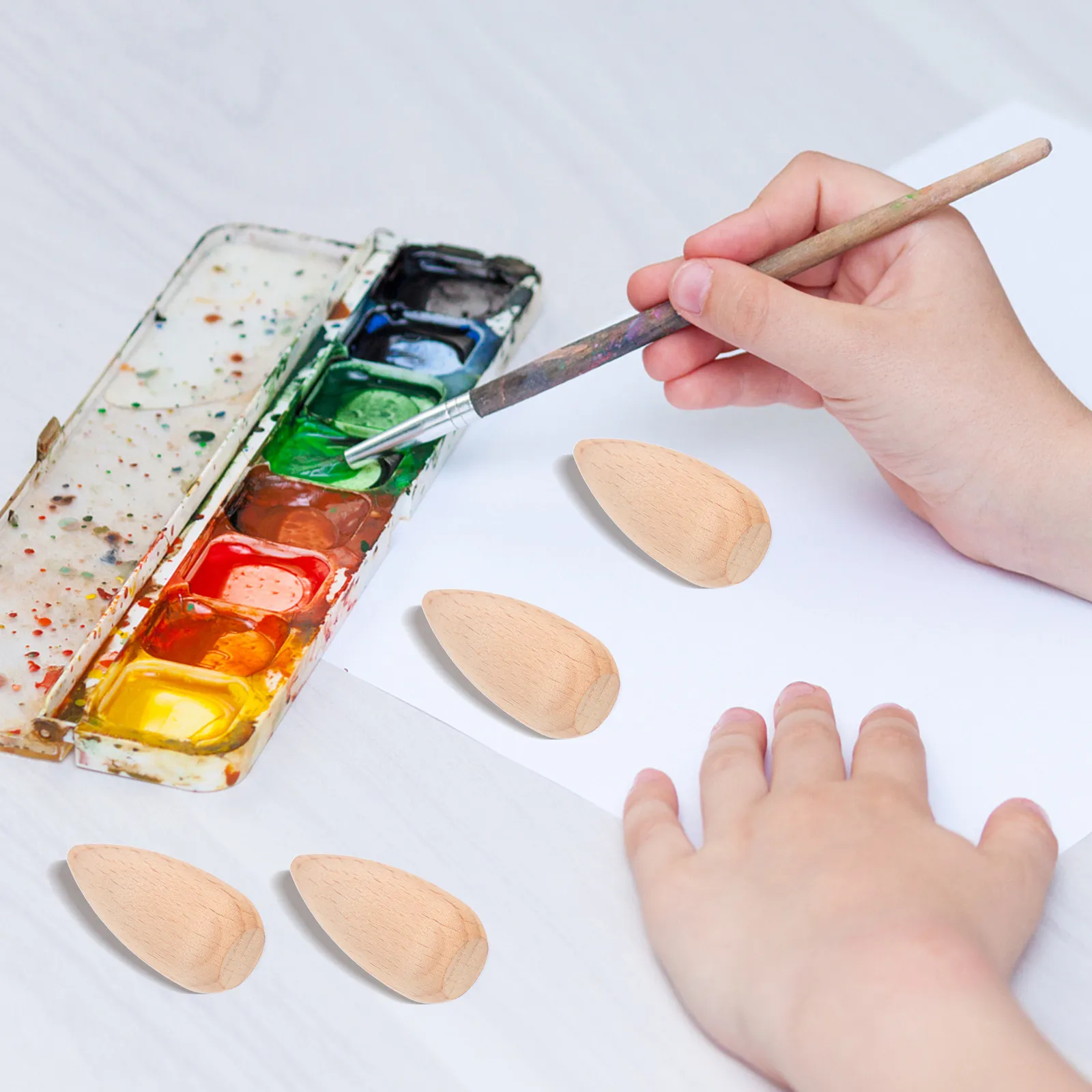 

10Pcs Wooden Peg Unpainted Crafts Blank Wood DIY Hand Painted Desktop Ornament Woodwork Peg People Pegs Painting Decoration
