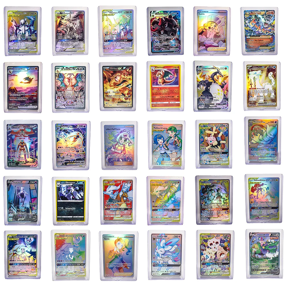 

Proxy PKM PTCG High Quality Charizard Mewtwo Reshiram Proxy Foil Cards Game Collection Anime Cards.