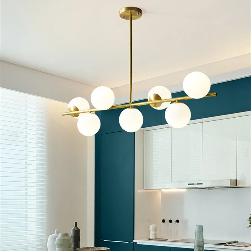 Nordic Minimalist Magic Bean LED Hanging Chandelier Bedroom Attic Kitchen Glass Pendant Lamps Indoor Lighting House Decoration - view 2