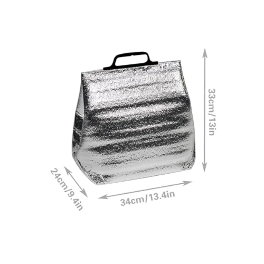 5 قطعة حقيبة احباط معزولة مع مقابض 13.4x9.4x13 بوصة قابلة لإعادة الاستخدام المحمولة أكياس الشحن الحرارية مقاوم للماء للقهوة TakeAw