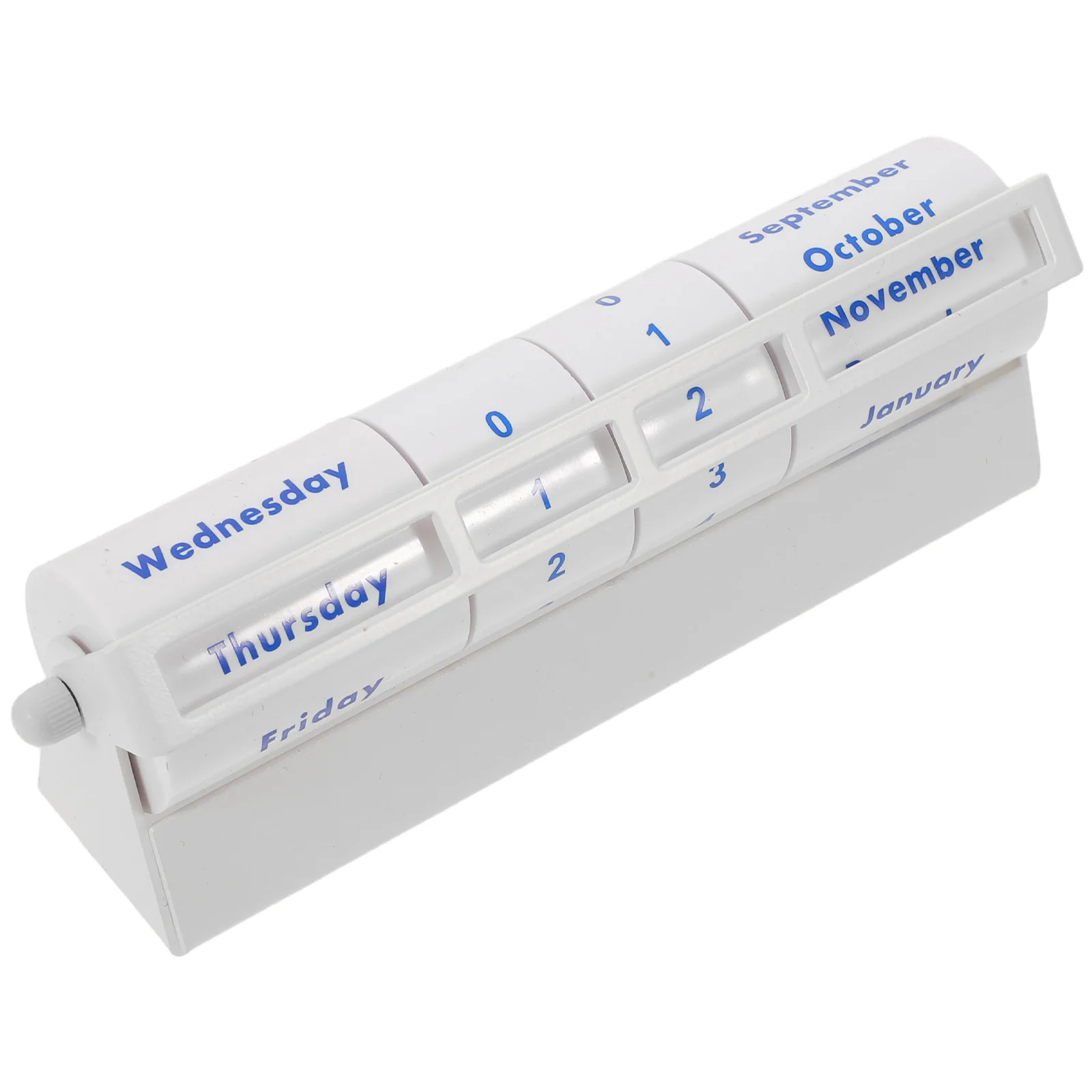 Metalowy kalendarz wieczny z mechanizmem obrotowym, ręczny kalendarz biurkowy do oznaczania dat, dekoracja na biurko do biura, domu, szkoły.