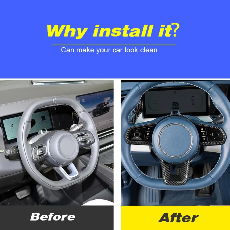 ABS For ZEEKR 009 WE ME Car Steering Wheel Frame Cover Parts Anti Slip Decoration Interior Styling Modification Accessories 2024