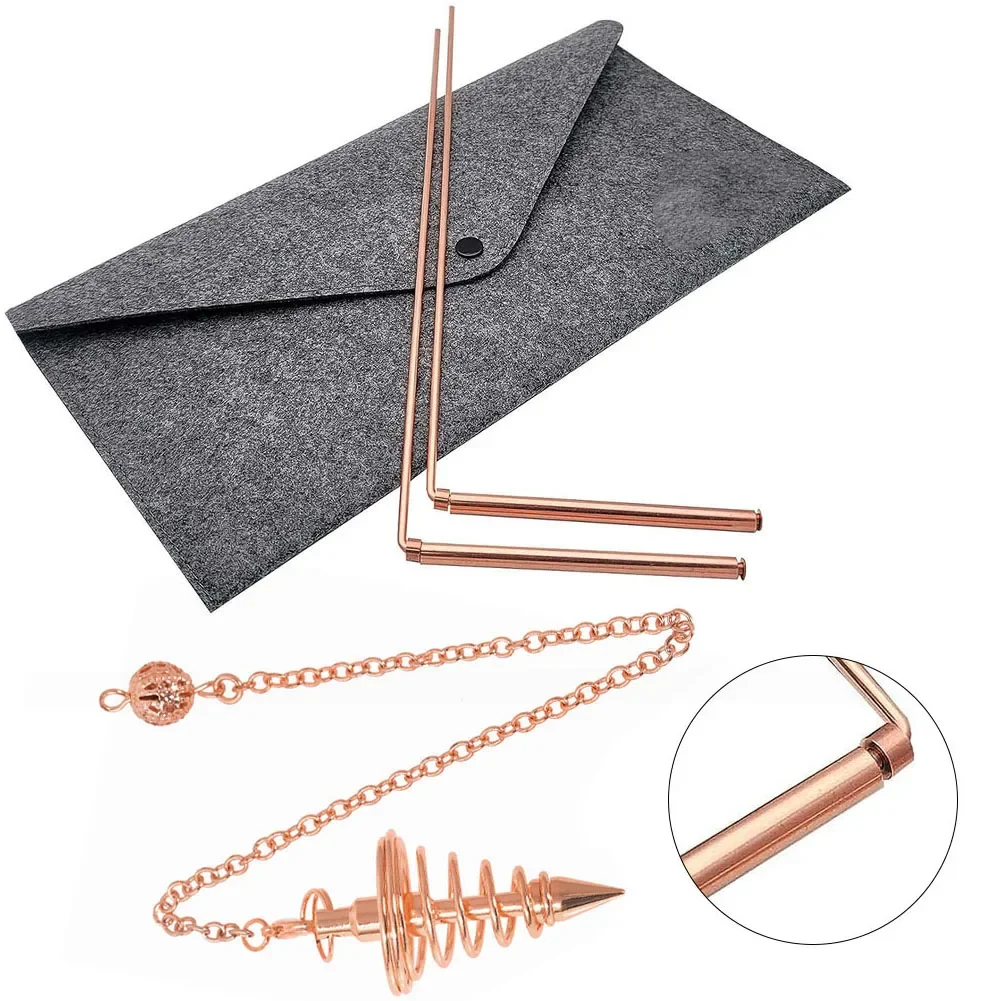 Pure Copper Dowsing Metal Detector Rod Copper Probe For Water Gold Finding Treasure Hunting Divination Tools