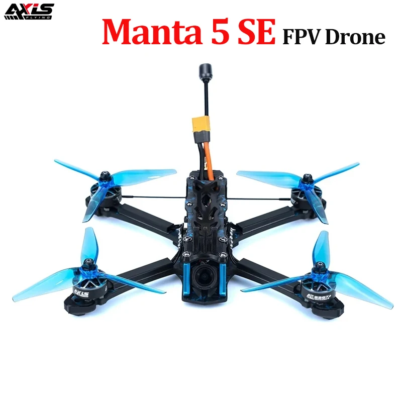 Axisflying Manta 5 SE FPV Drone Kit Squashed-X Frame AE227-1960KV Motor Cinematic Freestyle Drone with GPS -6S