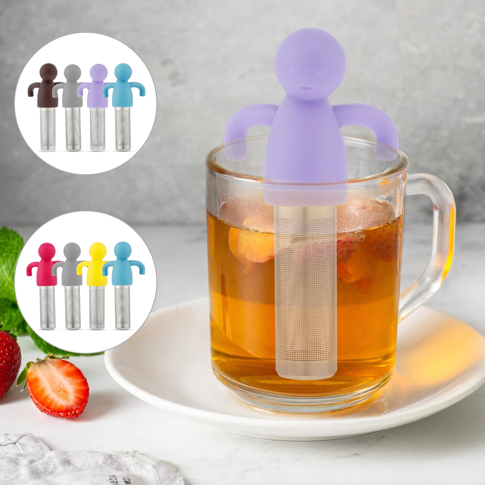 4Pcs Tea Infuser for Loose Tea Ultra-Fine Mesh Tea Strainer 304 Stainless Steel Tea Filter Cute Tea Steeper Tea Strainer