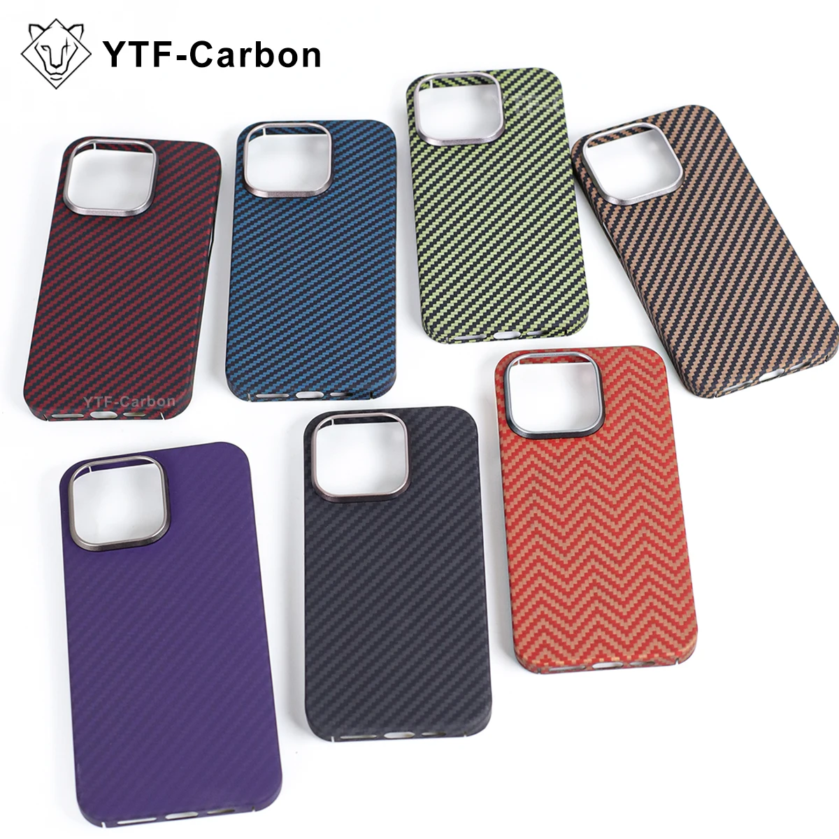 YTF For iPhone 12 Pro Max / 13 Pro / 14 Pro Max / 15 Pro Max / 16 Pro Max Genuine Carbon Fiber Aramid Case Ultra Thin Protective view 2