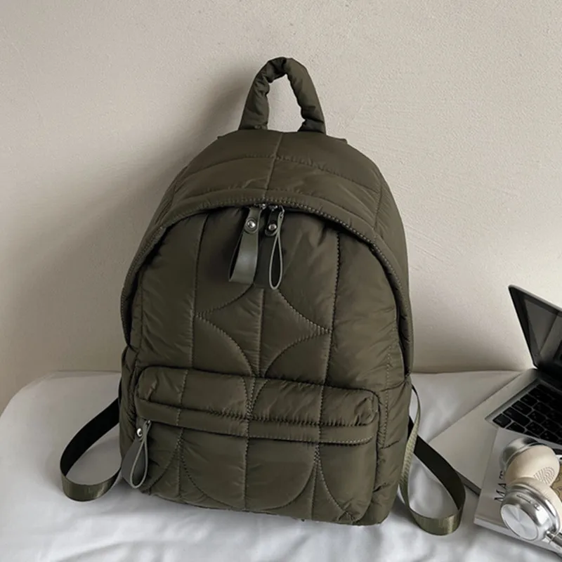 

Ultralight Space Down Backpack Women School Backpack Bag Girls Fashion Trend Lightweight Cotton Travel bag Cotton Shoulder Bags