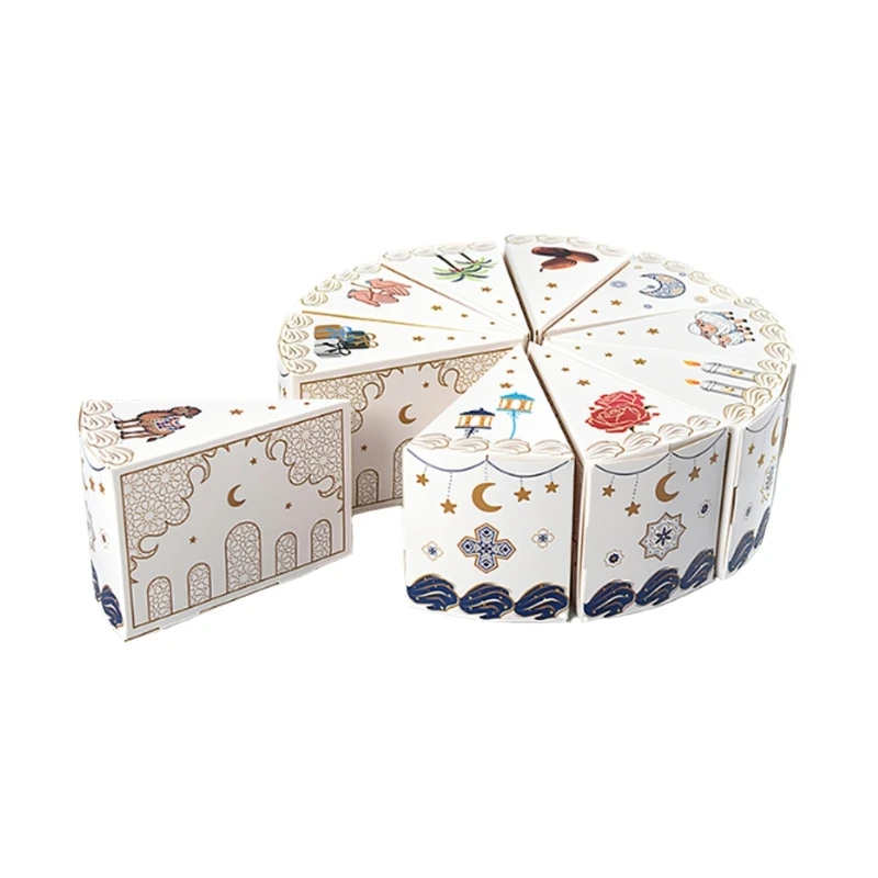10 Stück dreieckige Kuchenform-Geschenkverpackungsboxen für Hochzeit, Geburtstag, Feier, 3 x – Detail 1