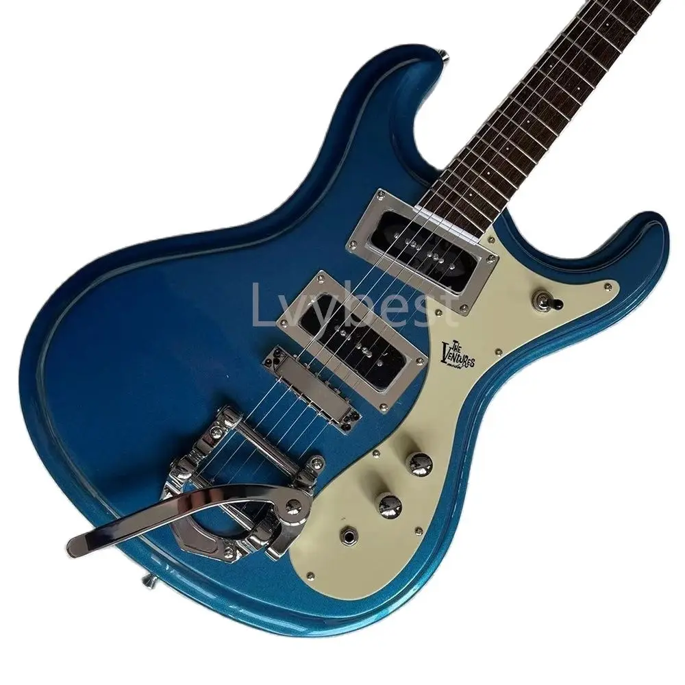 Lvybest Electric Guitar Custom The Ventures Mosriting Bsb Tremolo Blue Electric Guitar