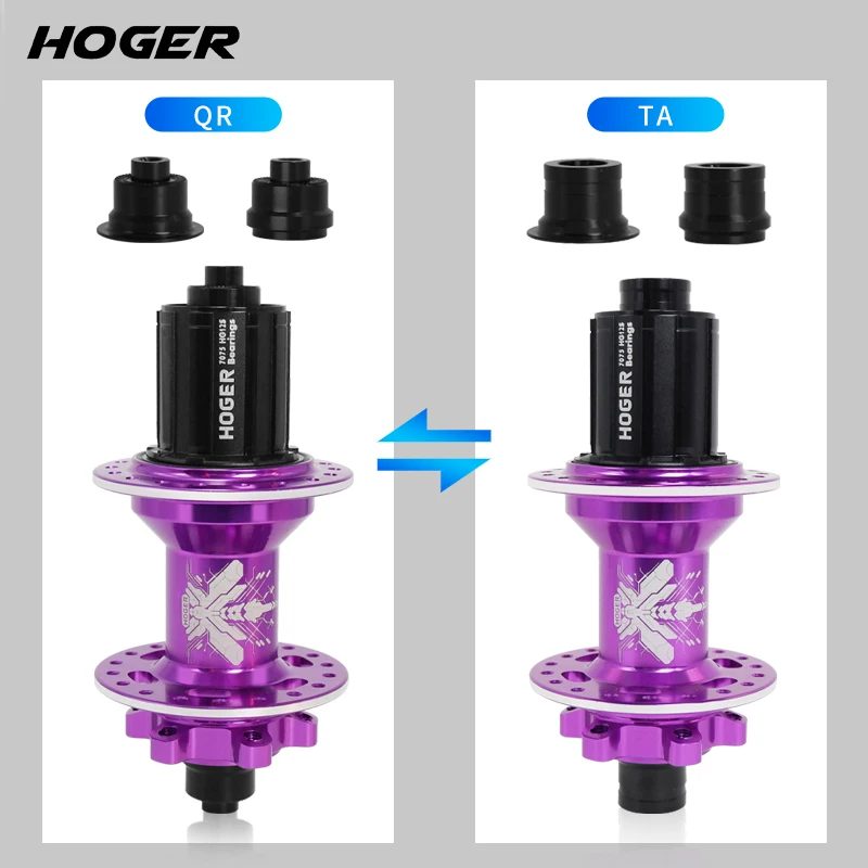 HOGER MTB Hub الجبهة الخلفية 32 36 ثقوب QR من خلال المحور تبادل دراجة هوائية جبلية مكبح قرصي دراجة محاور HG 120 انقر فوق المحور 6 تحمل