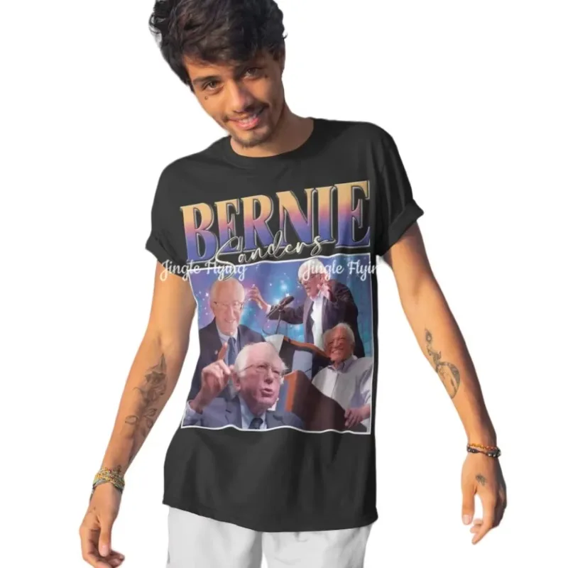 T-shirt Hommage à Bernie Sanders, Chemise Politicienne Rétro Années 80, Tee Oversize Homme Femme