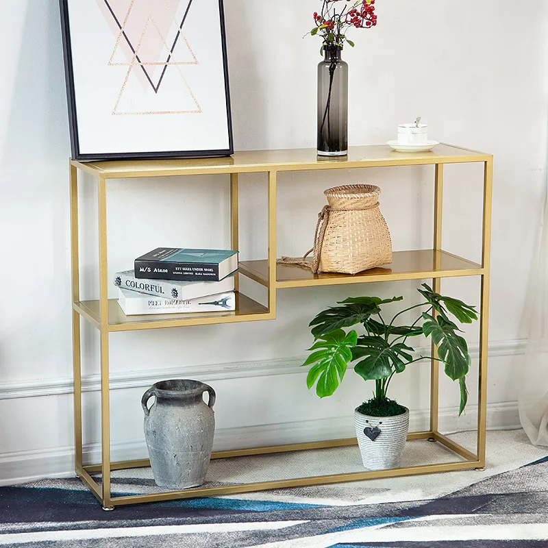 Creative flower stand Modern living room Bedroom corner bookshelf Wrought iron storage decorative display rack