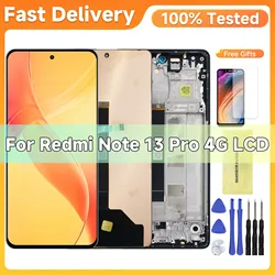 AMOLED TFT Screen for Xiaomi Redmi Note 13 Pro 4G 23117RA68G Lcd Display Digital Touch Screen with Frame Replacement Parts