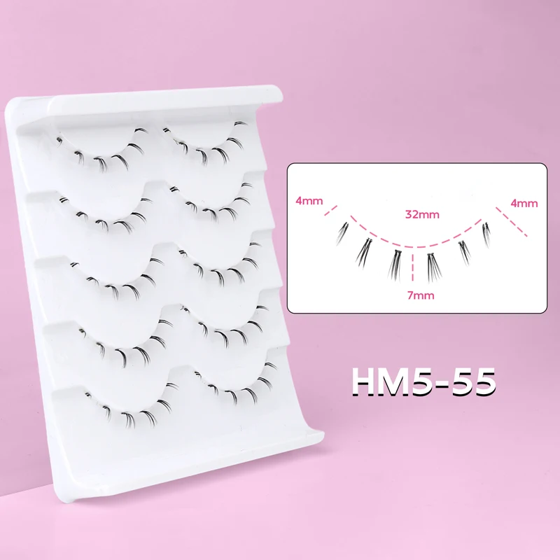 10 Paar untere Wimpern, Packung unter den Wimpern, weiche untere Wimpern, 100 % handgefertigt, transparentes Band, Manga-Unterwimpern, Make-up-Tools – Detail 16