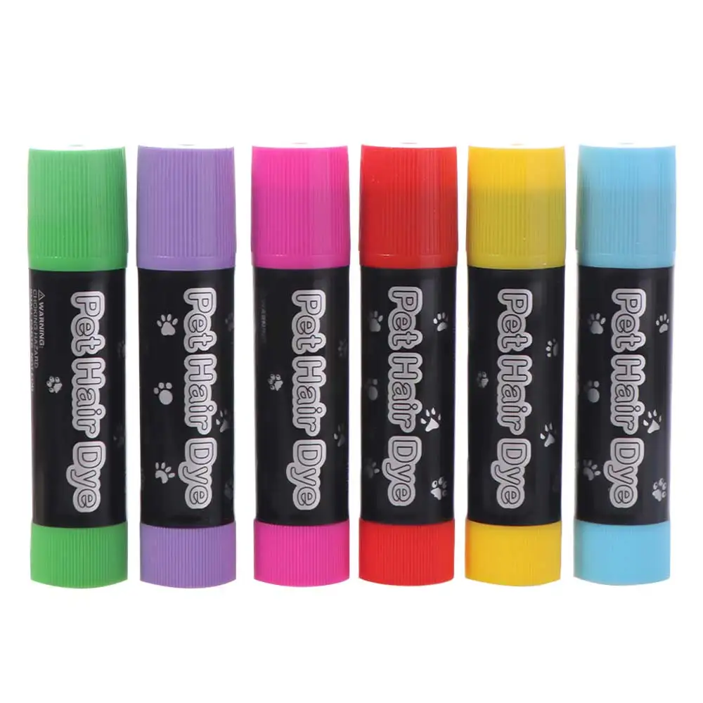 

6 Colors Pet Hair Dye Water Soluble Quick Dry Washable Hair Dye Vibrant Colors Toxic-Free Temporary Colors Hair Care