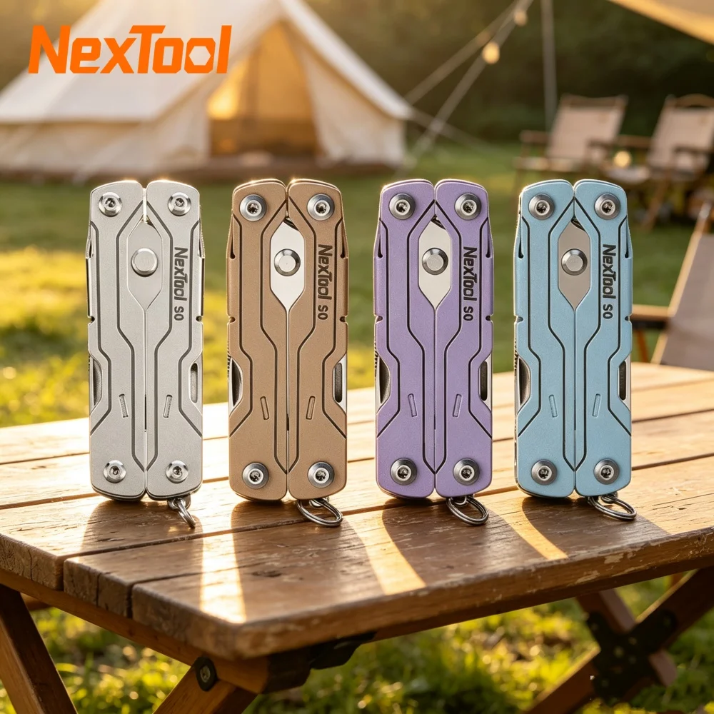Tesoura Multifuncional NexTool Micro Sailor S0 8 em 1: Chave de Fenda, Tesoura e Ferramentas EDC Portáteis Mini Dobráveis de Bolso