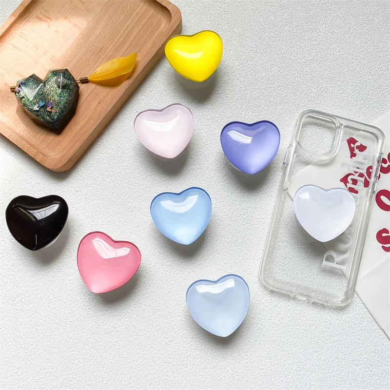 Koreanische 3d Glasmalerei Kristall kugel Telefon halter Herz einziehbare Finger griff Token Ständer für iPhone Samsung Universal Bracket – Detail 1