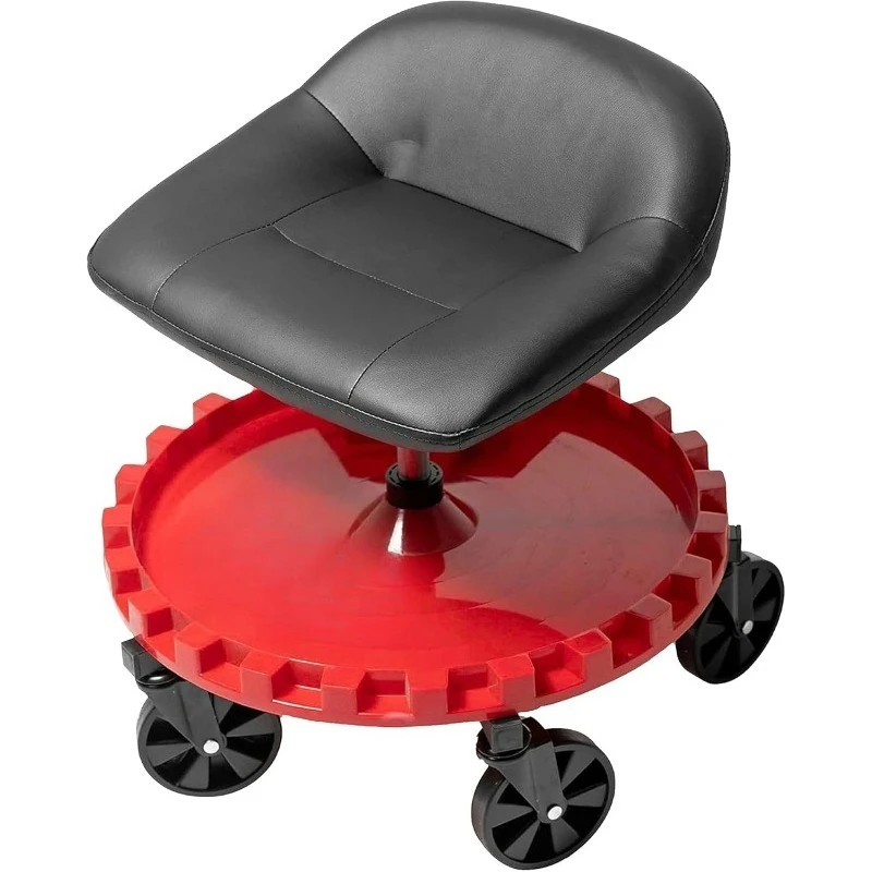 

2-230 Monster Rolling Мягкий табурет для механика, сиденье для гаражного магазина, рабочий стул на роликах с колесами и подносом для инструментов, сверхмощный