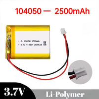 104050 Rechargeable 3.7V Large Capacity 2500mAh Li-Po Battery Lithium Polymer Lipo Cells for GPS MP3 4 5 Driving Recorder Camera