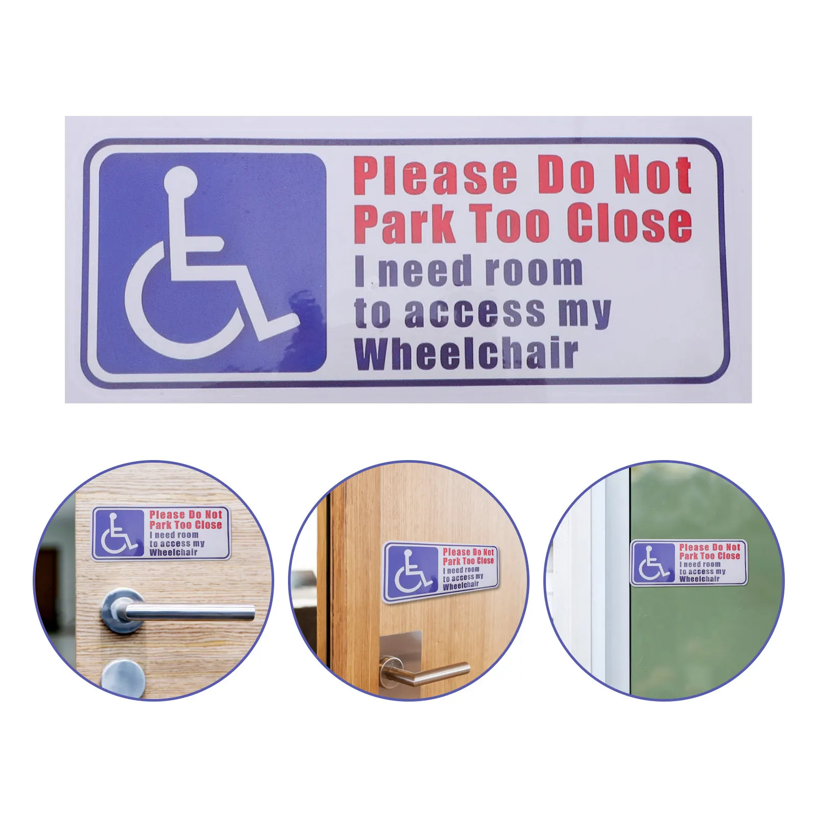 

6Pcs Handicap Access Parking Decal High Contrast Wheelchair Disabled Car Stickers Strong Adhesion Easy Install Handicap Parking