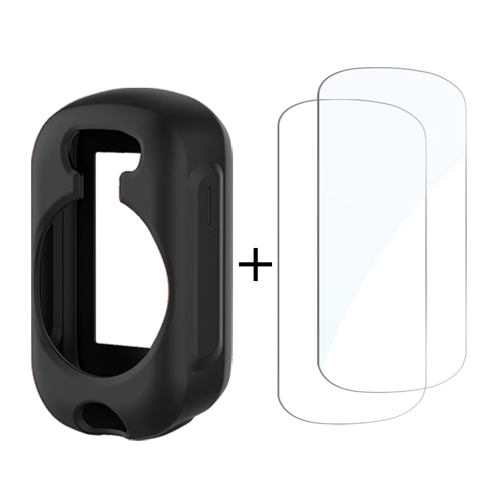 2 Stück Gehärtetes Glas + Silikonhülle für Garmin Edge 850 550 840 540 530 830 1040 130 Plus GPS-Stoppuhr Displayschutzfolie