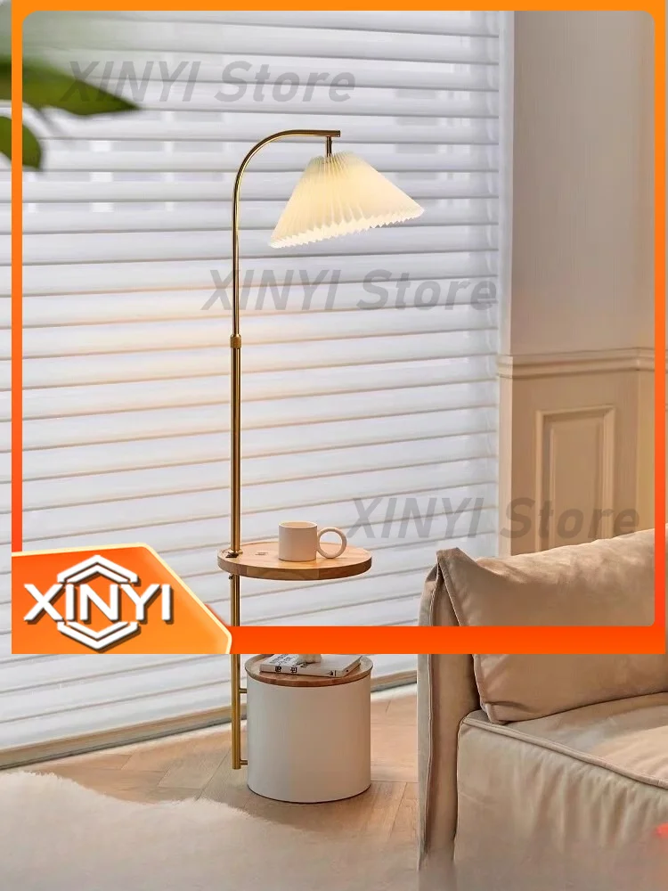 Floor Lamp for Bedroom Living Room Modern Pleated Luxury Atmosphere Light Coffee Table Side Lamp Vertical High End Floor Lamp