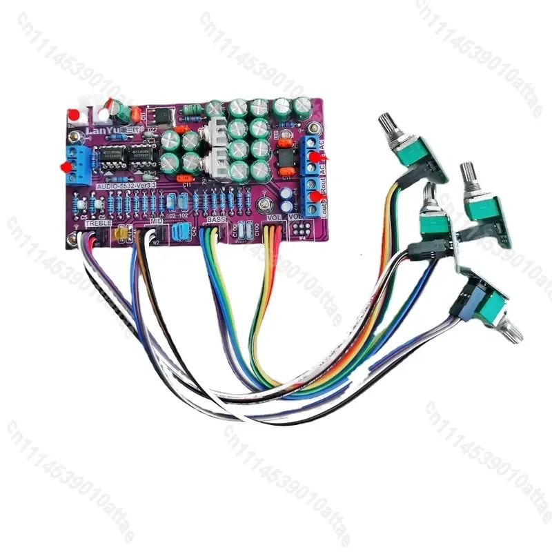 HiFi Class A Preamp Tone Board NE5532 OP AMP Audio Preamplifier Potentiometer AC 12V-15V