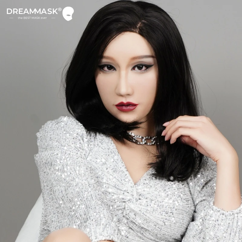 

(M25M ABIGALE MAKEUP)'Dreammask' DMS Crossdressing Full Head With Breast Torso Cosplay Kigurumi Male To Female Silicone Mask