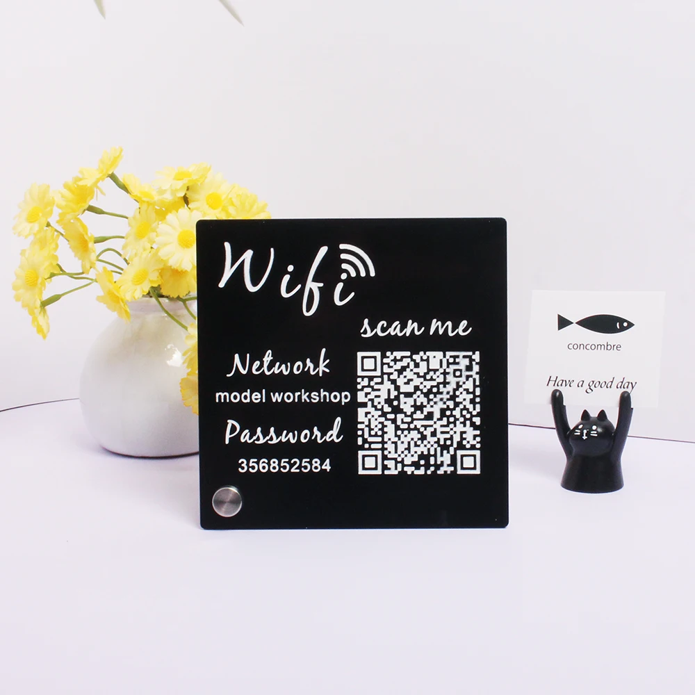 Modern Acrylic Wi-Fi Access Sign 4