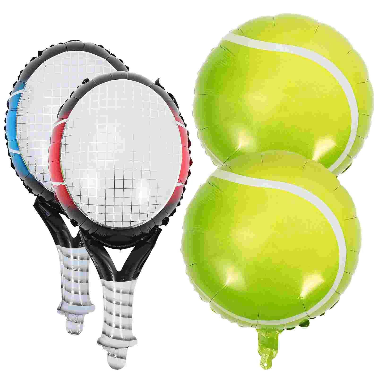 

4pcs Tennis Racket Balloons Inflatable Foil Assorted Colors Party Decorations Wedding Sport Supplies Aluminum
