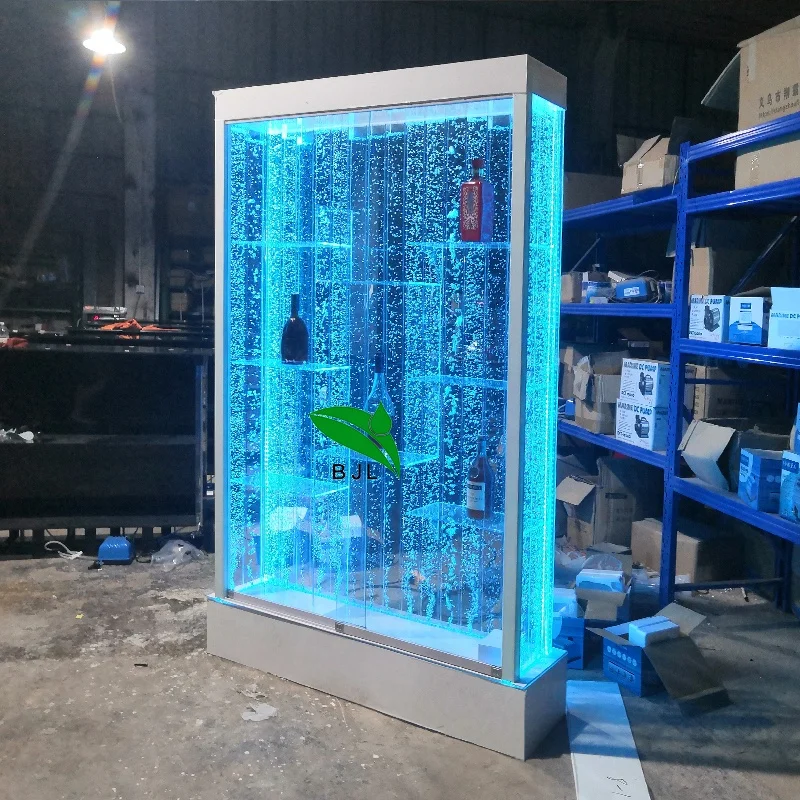 

2025customized.home bar furniture decor LED lighting acrylic bubble wall wine cabinet