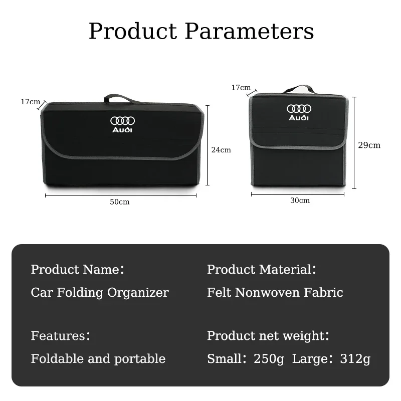Car Trunk Storage Box Organizer Foldable Stowing Tidying Container Bag For Audi Q5 Q7 Q3 A3 A4 A6 A5 S1 S3 S4 S5 S6 A7 A8 Q2 S5