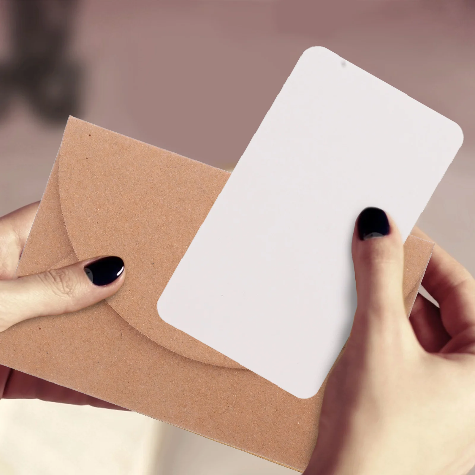 

40 set Kraft Paper Envelopes Vintage Heart Clasp Mini Envelopes With Blank Cards For Wedding Birthday Invitation Diy Party