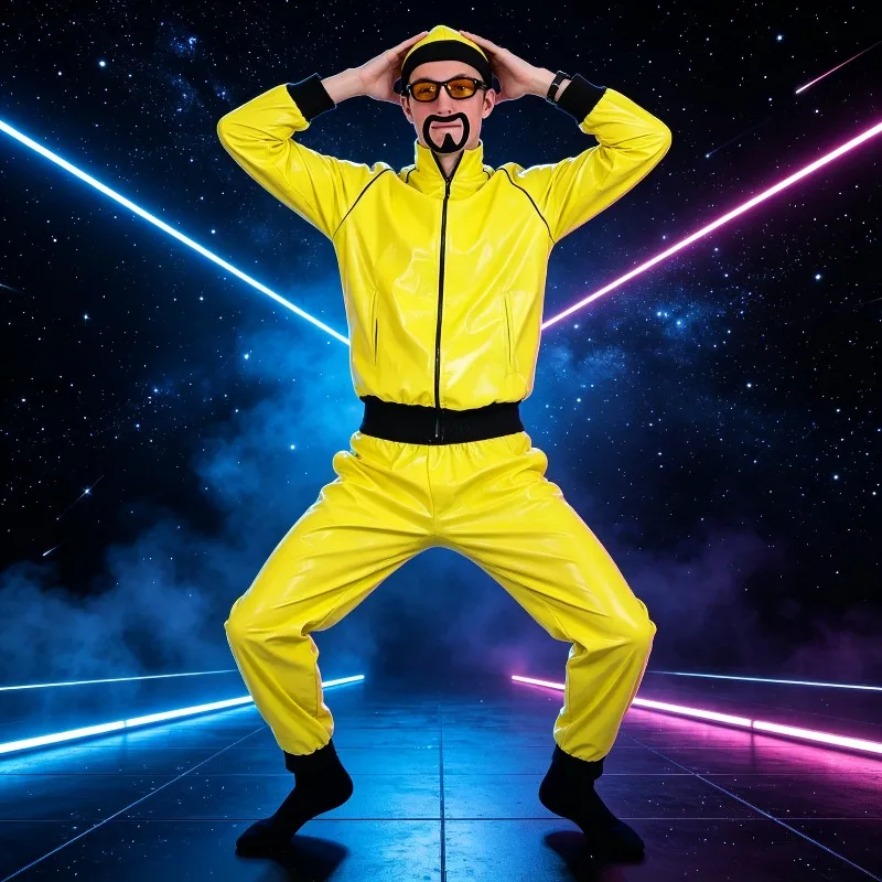 Halloween 6pcs Party Photo Booth Props Festival Party Hip Hop Punk Men's Suit 90s Rapper Show Stage Suit Carnival Show Props