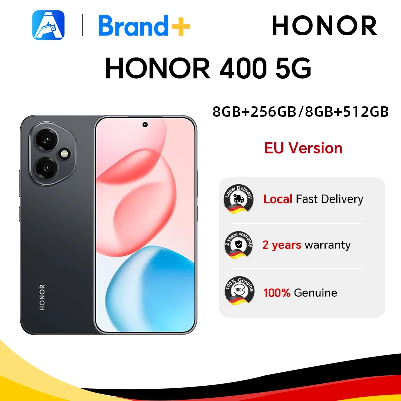 HONOR 400 5G, Version UE, Smartphone 5G, Appareil photo principal IA ultra-clair 200MP, Qualcomm Snapdragon 7 Gen 3, Batterie 5300 mAh