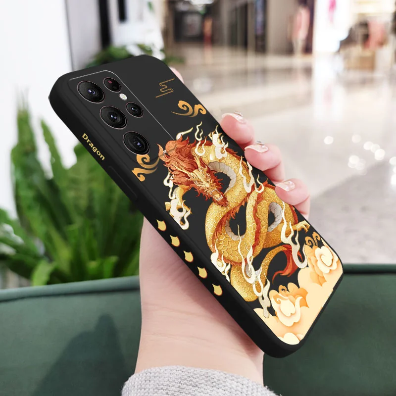 Royal Dragon Phone Case For Samsung Galaxy S24 S23 S22 S21 S20 Ultra Plus FE S10 S9 S10E Note 20 ultra 10 9 Plus Cover