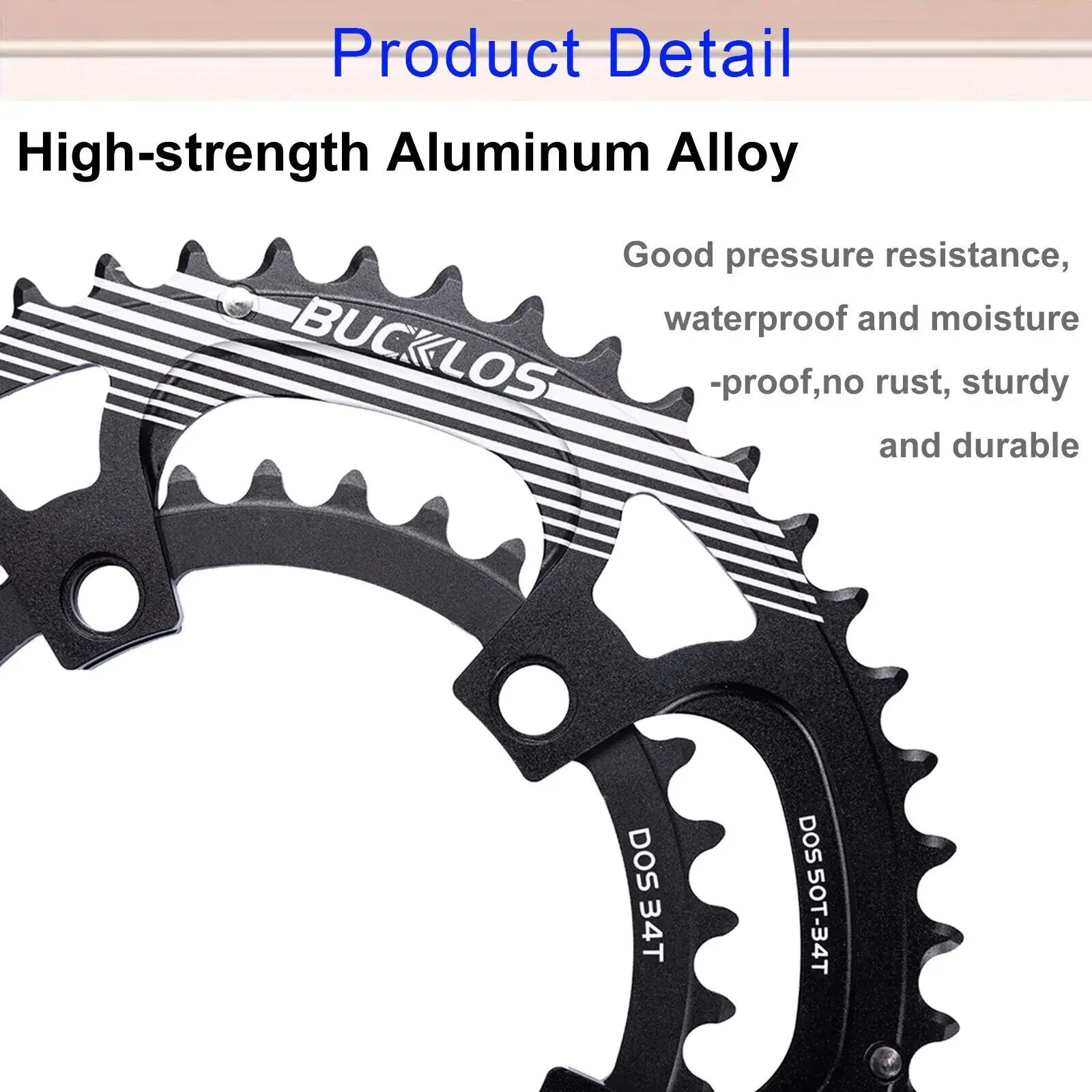 BUCKLOS 110 BCD Road Bike Chainring 34 36 39 50 52 53T Double Speed Chainwheel Plate 8/9/10/11 Speed Bicycle Crown Cycling Parts