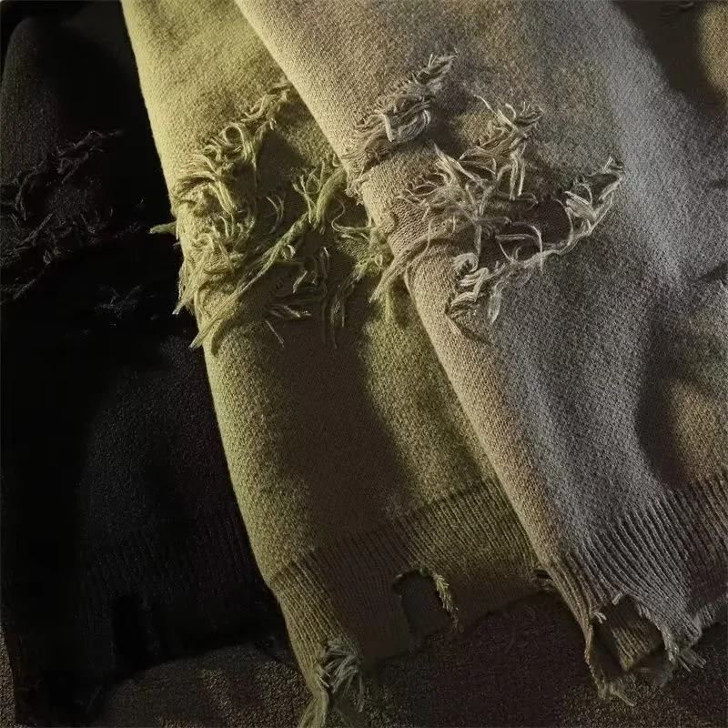 เสื้อสเวตเตอร์ถักแบบหนาเสื้อสเวตเตอร์อเนกประสงค์สีพื้นทรงหลวมแนว M-3XL ทันสมัยสำหรับใหม่ฤดูใบไม้ร่วงและฤดูหนาว