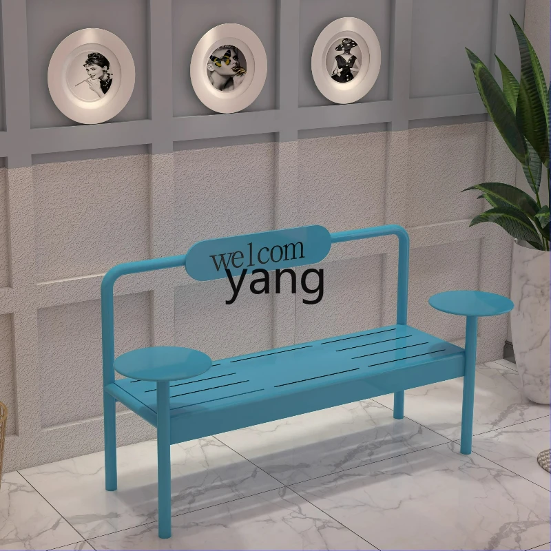 LTT outdoor park bench milk tea coffee shop gym rest stool shopping mall wrought iron seat