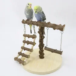 Pepper Wood Parrot Stand Parrot Swing Toy Game Field Interactive Training Frame Bird Shelf Standing Stick Bird Playground Ladder